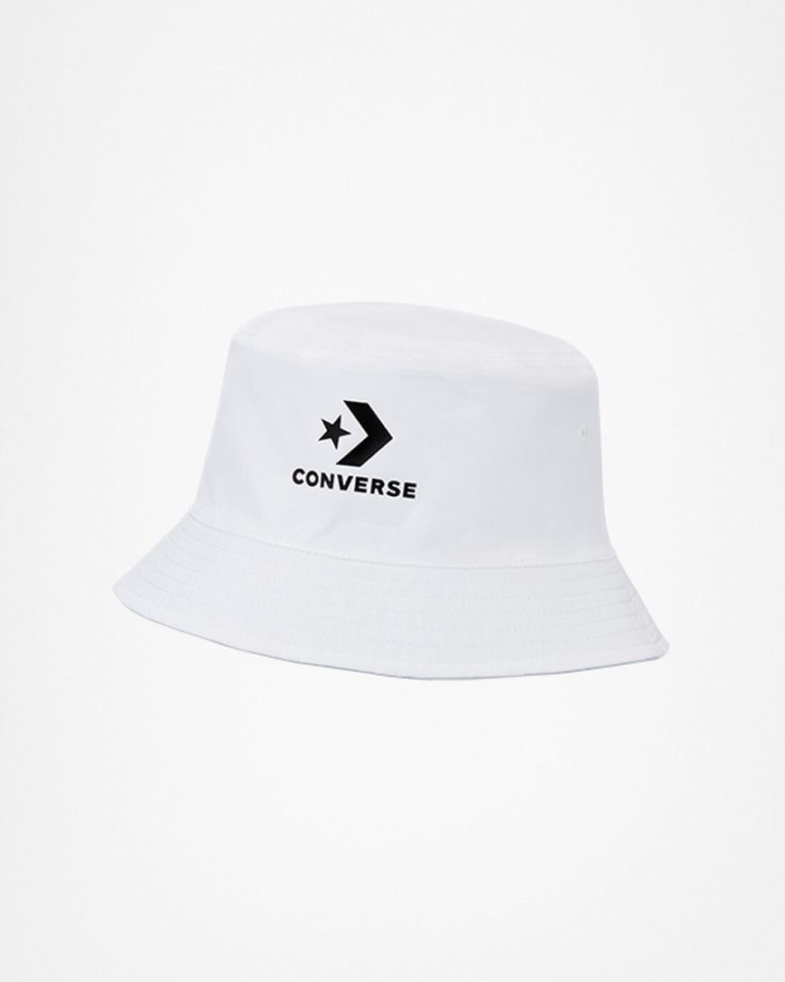 Dámské Klobouky Converse Star Chevron Logo Reversible Bucket Bílé | CZ N31ED74